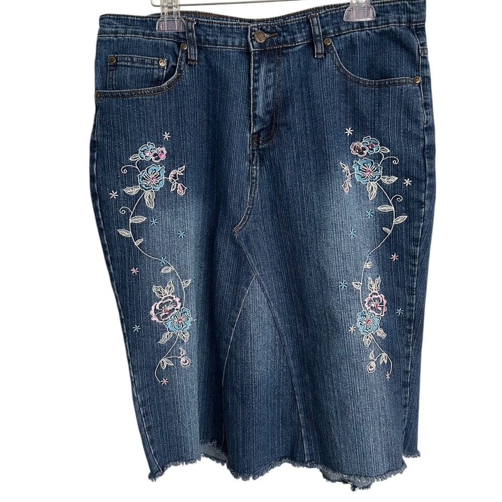 Gazoz Jeans Bedazzled Denim Skirt Size 14